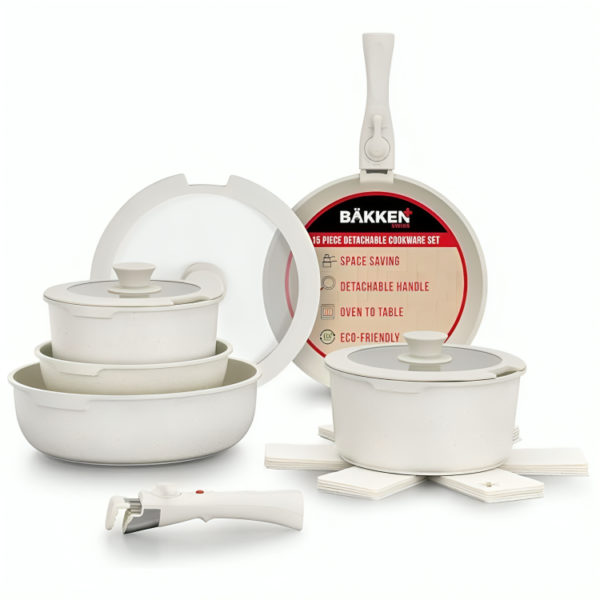 Bakken-Swiss Detachable 15-Piece Cookware Set