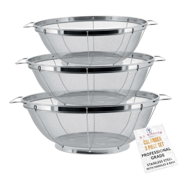 U.S. Kitchen Supply - 3 Piece Colander Set