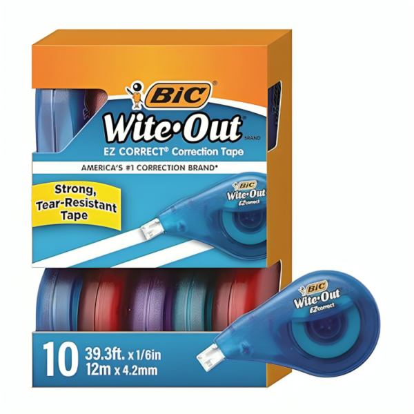 BIC Wite-Out Brand EZ Correct Correction Tape (WOTAP10- WHI)
