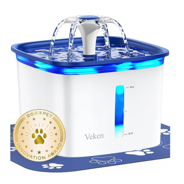 Veken 95oz/2.8L Pet Fountain, Automatic Cat Water Fountain Dog Water Dispenser