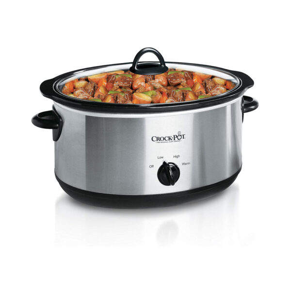 Crock-Pot 7 Quart Oval Manual Slow Cooker, Stainless Steel